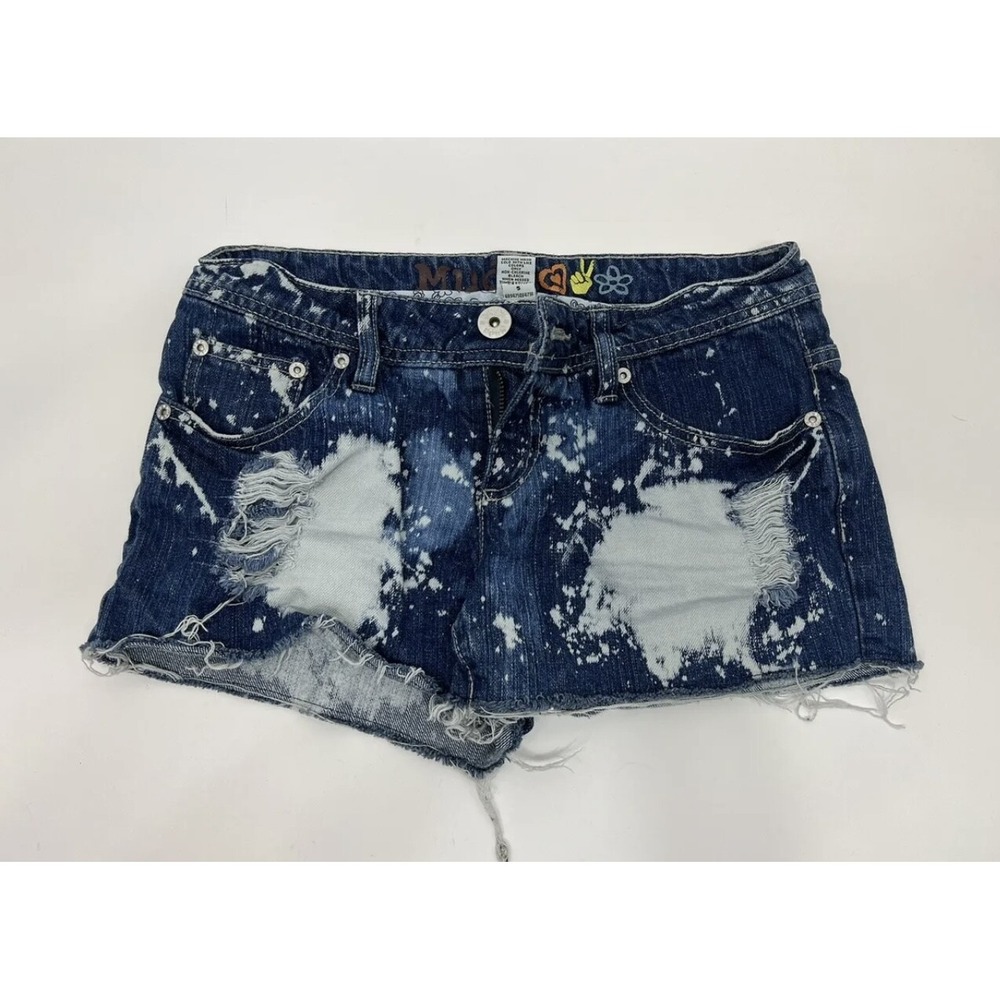 Mudd Denim Shorts Distressed Destroyed Medium Wash Faded Womens Size 5